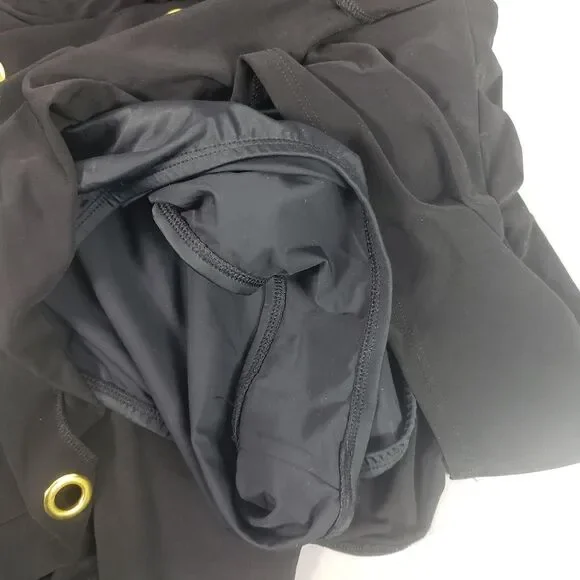 Beyond Control Swimdress Womens 12 Black One Piece Gold Grommets LXGR00839 - Picture 8 of 15